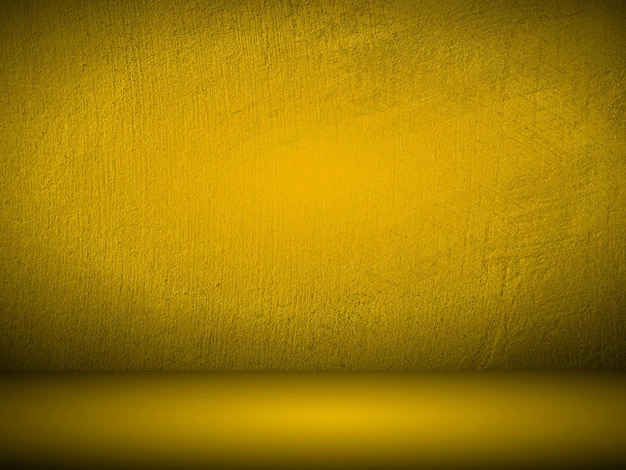 Abstract smooth yellow studio room background used for product display, banner, template