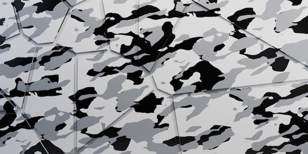 abstract snow winter army camouflage background with cracks. 3d illustration. 3d render