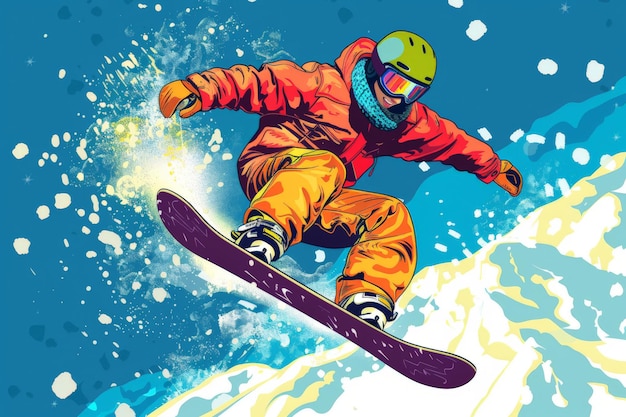 abstract snowboarder