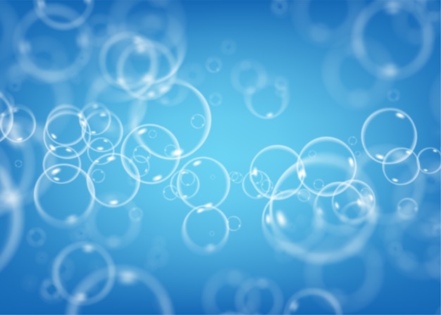 Abstract soap bubble on blue background