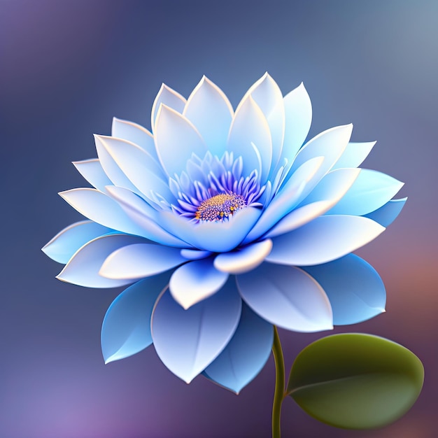 Abstract soft blue flower