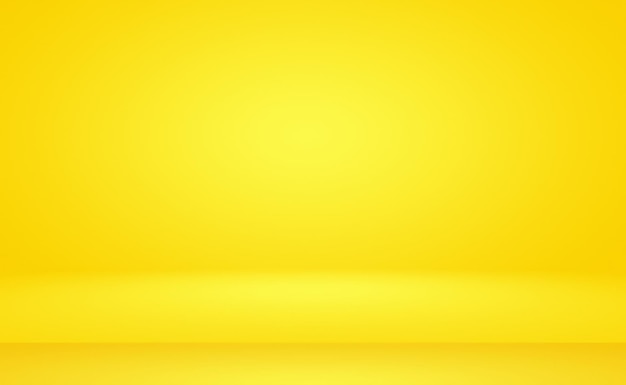 Abstract solid of shining yellow gradient studio wall room background