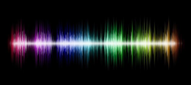 Abstract sound waves on black background