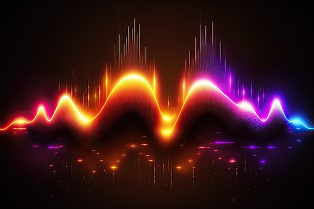 Photo abstract sound waves, frequency audio waveform, music wave hud interface elements