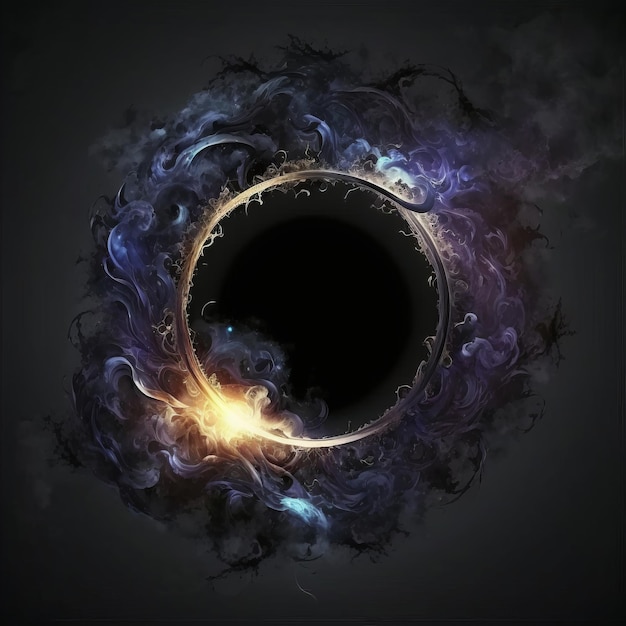 Abstract space wallpaper background dark circle frame Illustration AI Generative