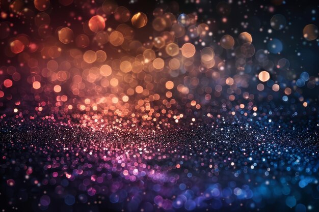 Photo abstract sparkle background with multicolored bokeh