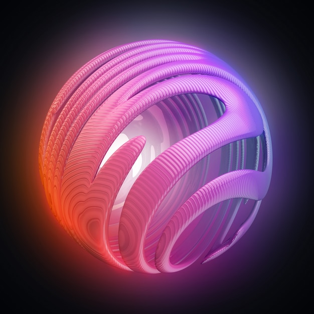 Abstract sphere with bright colors