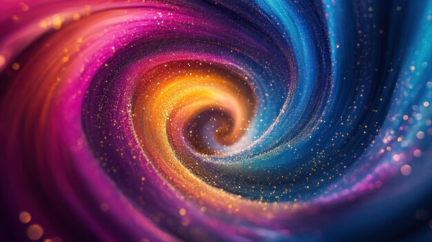 Photo abstract spiral with glittering hues