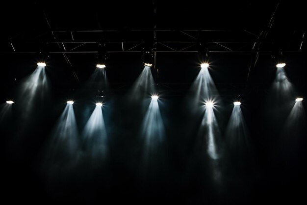 Photo abstract of spotlight presentation on black background