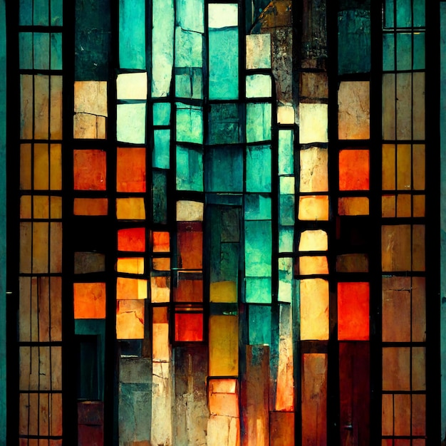 Abstract Stain Glassed Window