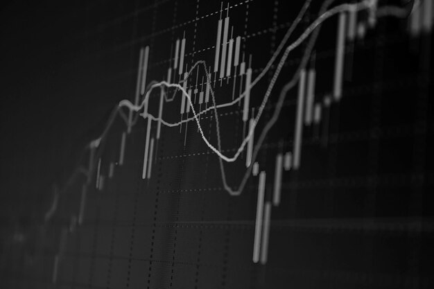 Abstract stock market diagram candle bars trade