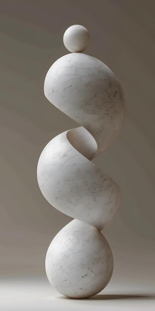 Photo abstract stone sculpture on beige background