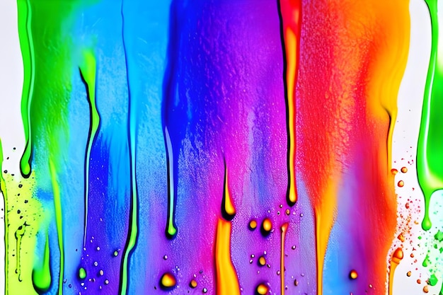 Abstract streaks of rainbow paint explosion ink