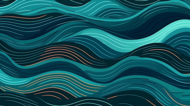 Abstract summer ocean waves background Generative AI