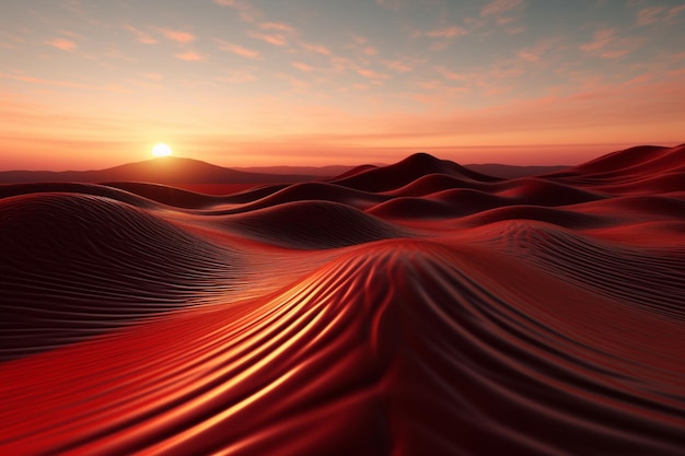 Abstract sun and desert landscape pattern with Generative ai