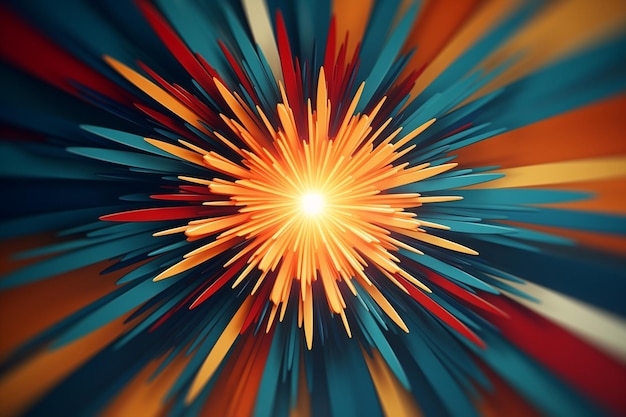 Abstract sun and geometric shapes pattern with Generative ai