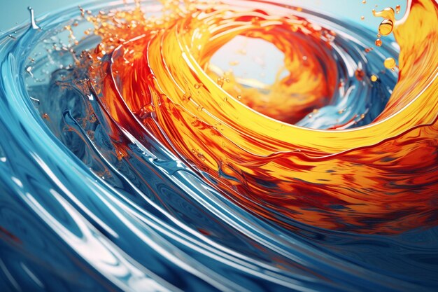 Abstract sun and water splash pattern with fluid Generative ai