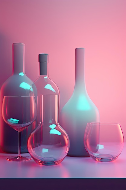 Abstract surrealism 3d graphic design wine tasting banner modern flyer card AI generative