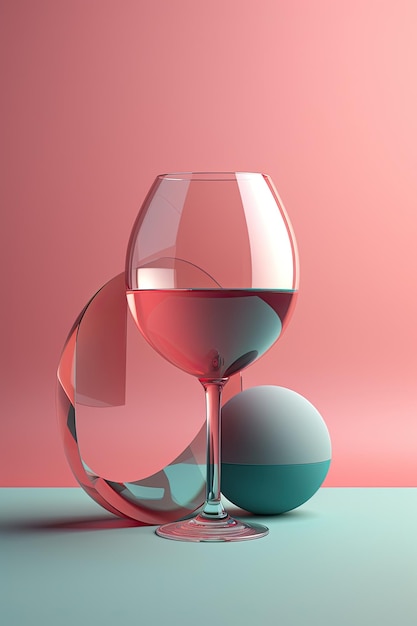 Abstract surrealism 3d graphic design wine tasting banner modern flyer card AI generative