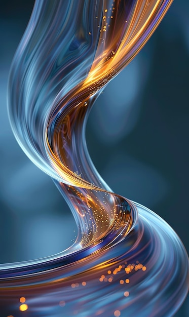 Abstract Swirling Blue and Gold