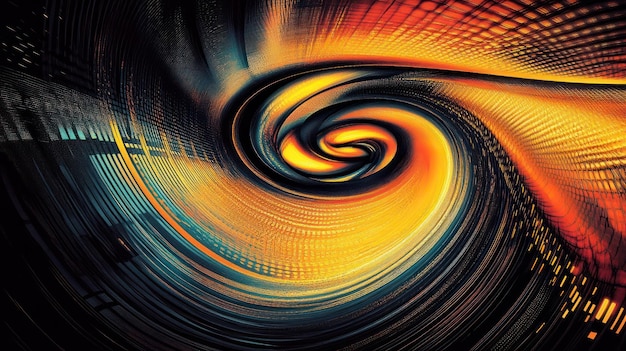 Photo abstract swirling design with vibrant colors and dynamic patterns