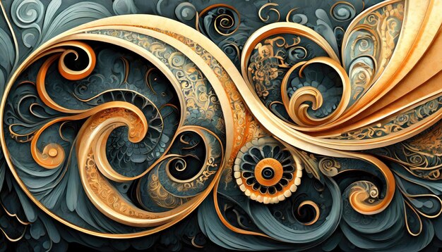 Photo abstract swirling designs very intricate