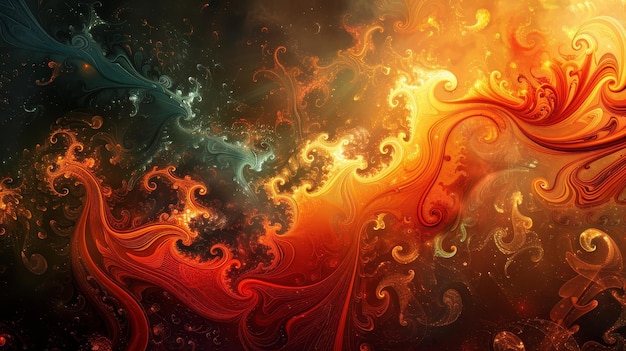 Abstract Swirling Flame Fractal