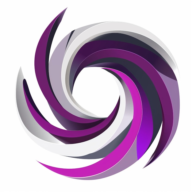 Photo abstract swirling graphic logo with purple grey and pink colors