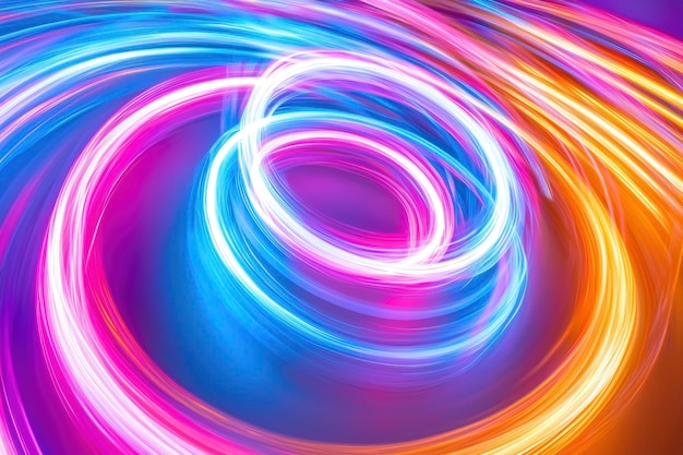 Abstract Swirling Light Trails in Vibrant Colors