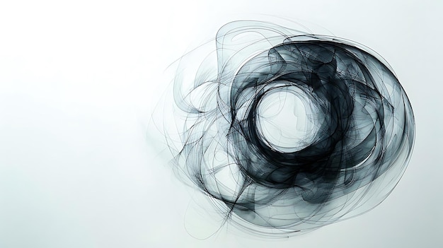 Photo abstract swirling lines creating a circular shape on a light background