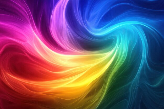 Abstract Swirling Lines in Rainbow Colors