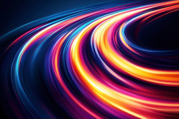 Abstract Swirling Neon Lights in Vibrant Colors