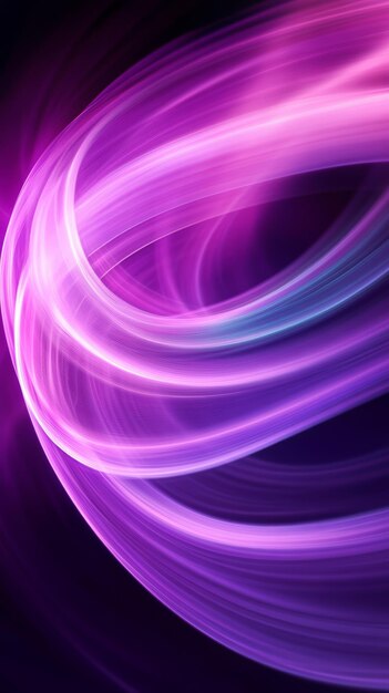 Photo abstract swirling purple light trail with dark background dynamic energy concept