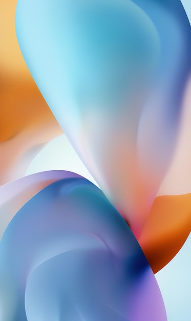 Abstract Swirls of Blue Orange and Purple