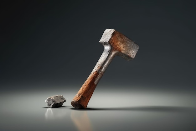 Abstract symbolic worker tool hammer