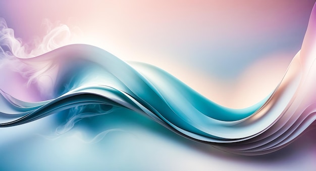 Abstract Teal and White Wave on Gradient Background