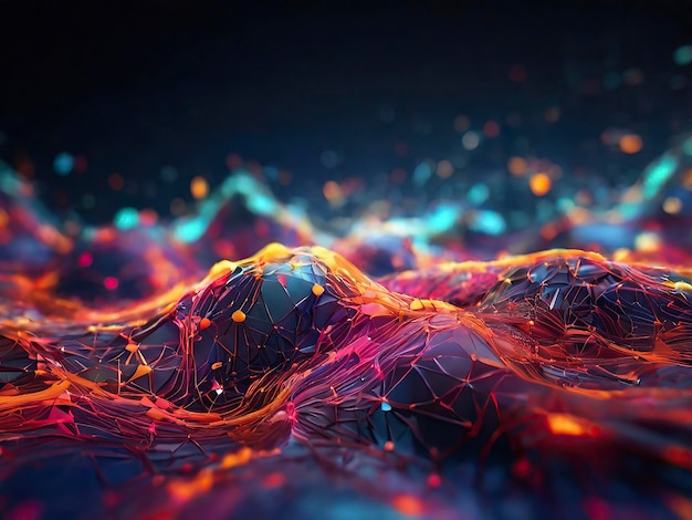 abstract technology background comes to life with a mesmerizing display of interconnected dots