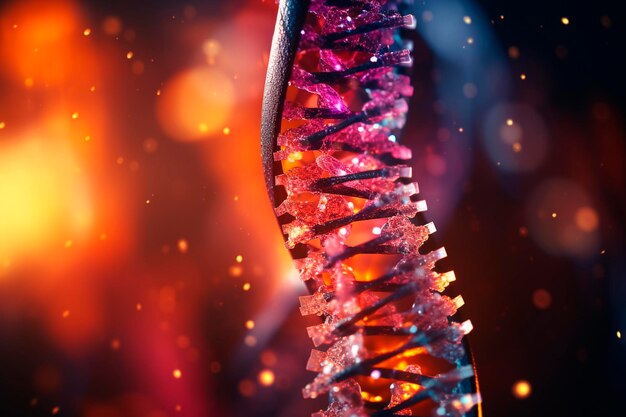 Abstract technology background dna helixgenerative ai