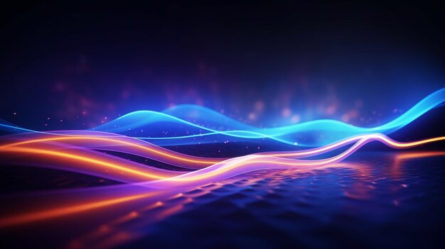 abstract technology background with glowing particles Futuristic cyberspace concept ai generated