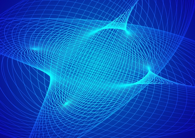 Abstract technology blue background wave lines background Banner poster or template elegant and modern curved lines Communication technology concept