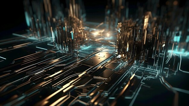 Abstract technology concept background with futuristic shape Generative ai illustration