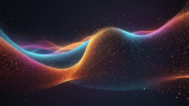 abstract technology full particle mesh background