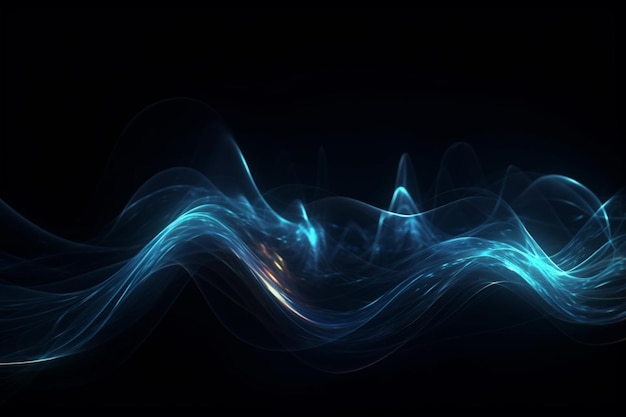 Abstract technology futuristic glowing blue curved line on dark blue design modern luxury background generative AI