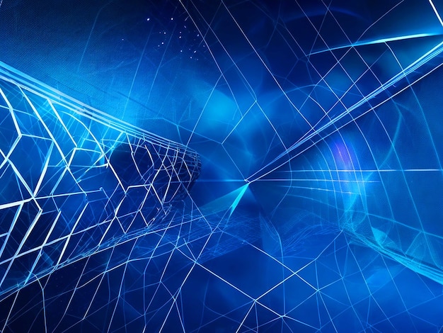 Abstract technology shiny lines mesh blue banner background