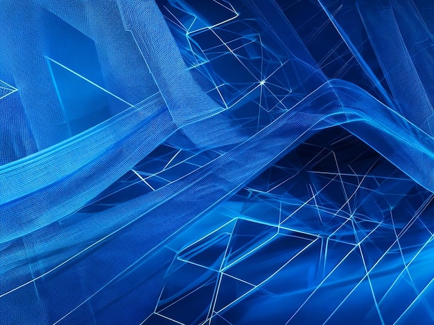 Abstract technology shiny lines mesh blue banner background