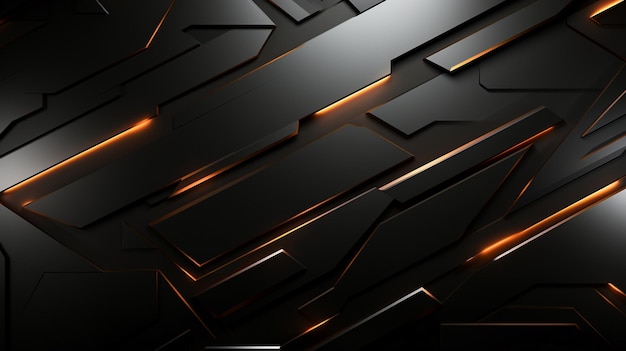 Abstract technology wall with black and orange background can use for gaming