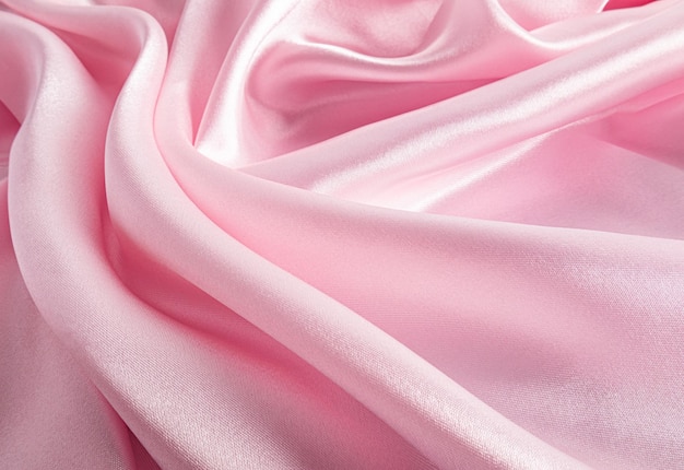 Abstract texture background of pink satin fabric soft folds of silk Background image for design layout