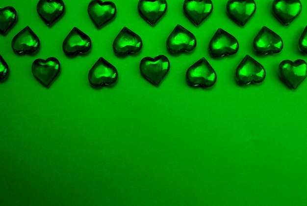 Abstract texture beautiful hearts transparent green for romance