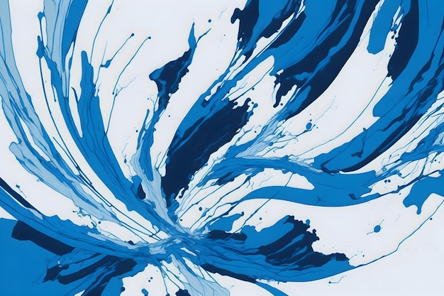 Abstract texture with bold brushstrokes of blue and white background image generative by Ai