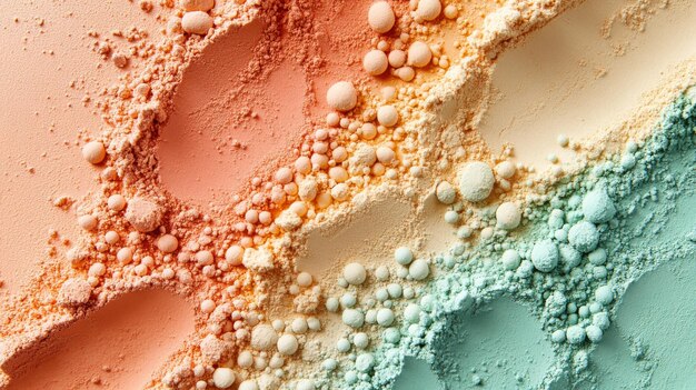 Abstract Textured Background with Multicolored Powder and Spheres